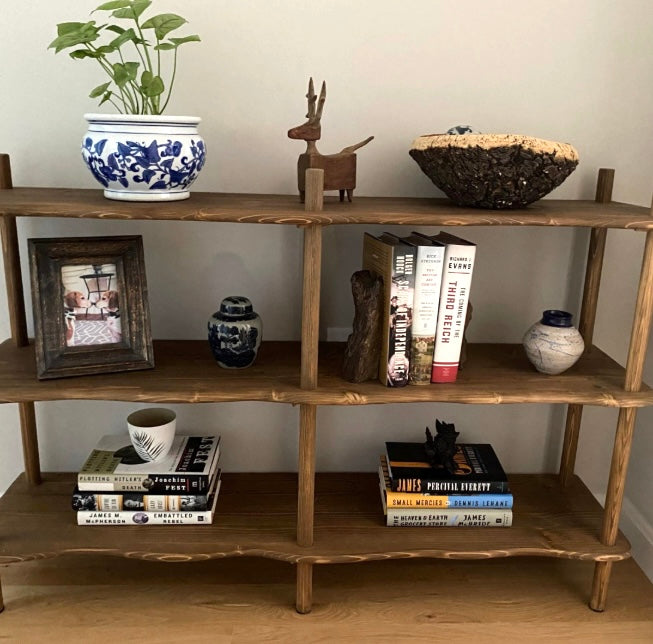 Large Bookcase Japandy Minimalist Shelf Vinyl Record Stand Room divider Home library bookcase Li