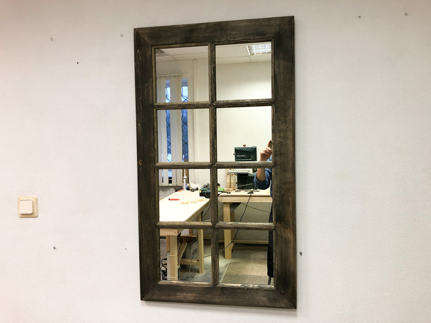 Large Mirror Vintage Style old school wooden frame