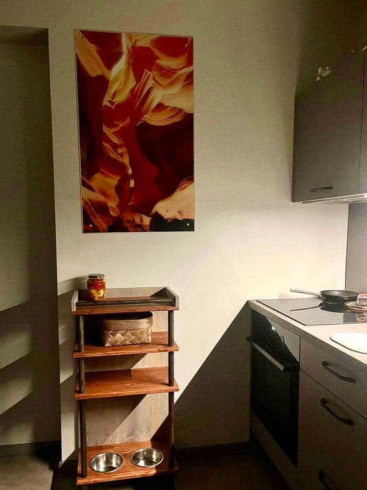 Shoe Rack Small Vertical Shelf and Pet Food station