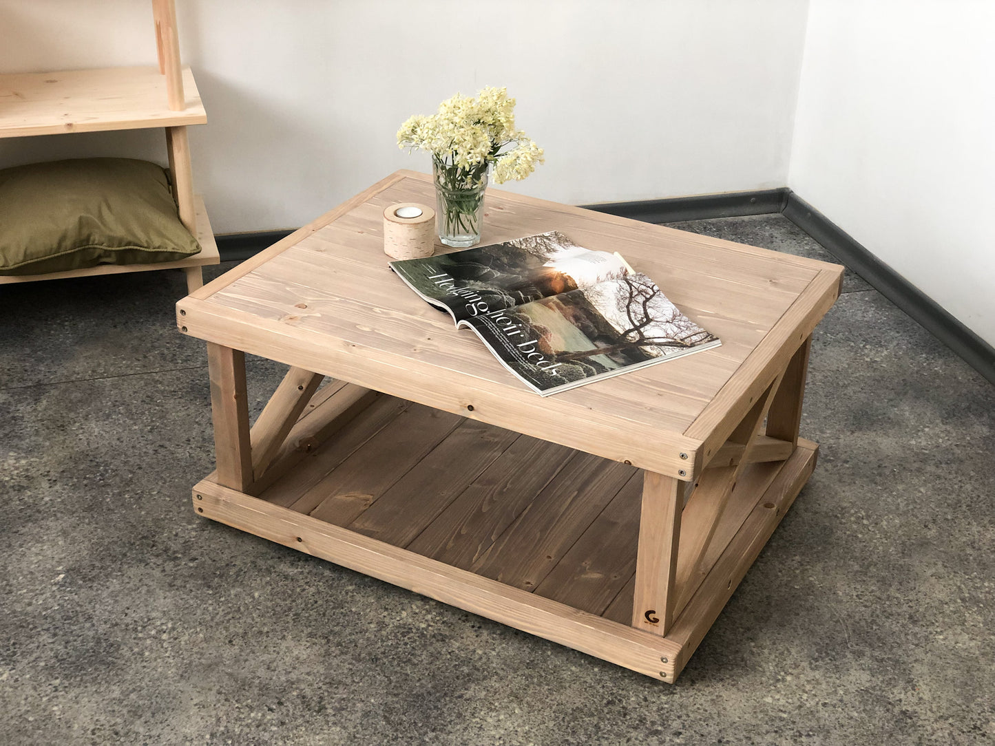 Coffee Side Table Rustic Country Cottage style