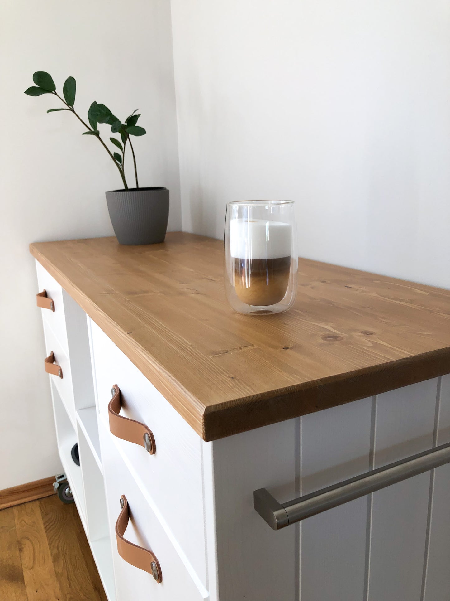 Kitchen Island Trolley Storage Pet Feeding Station