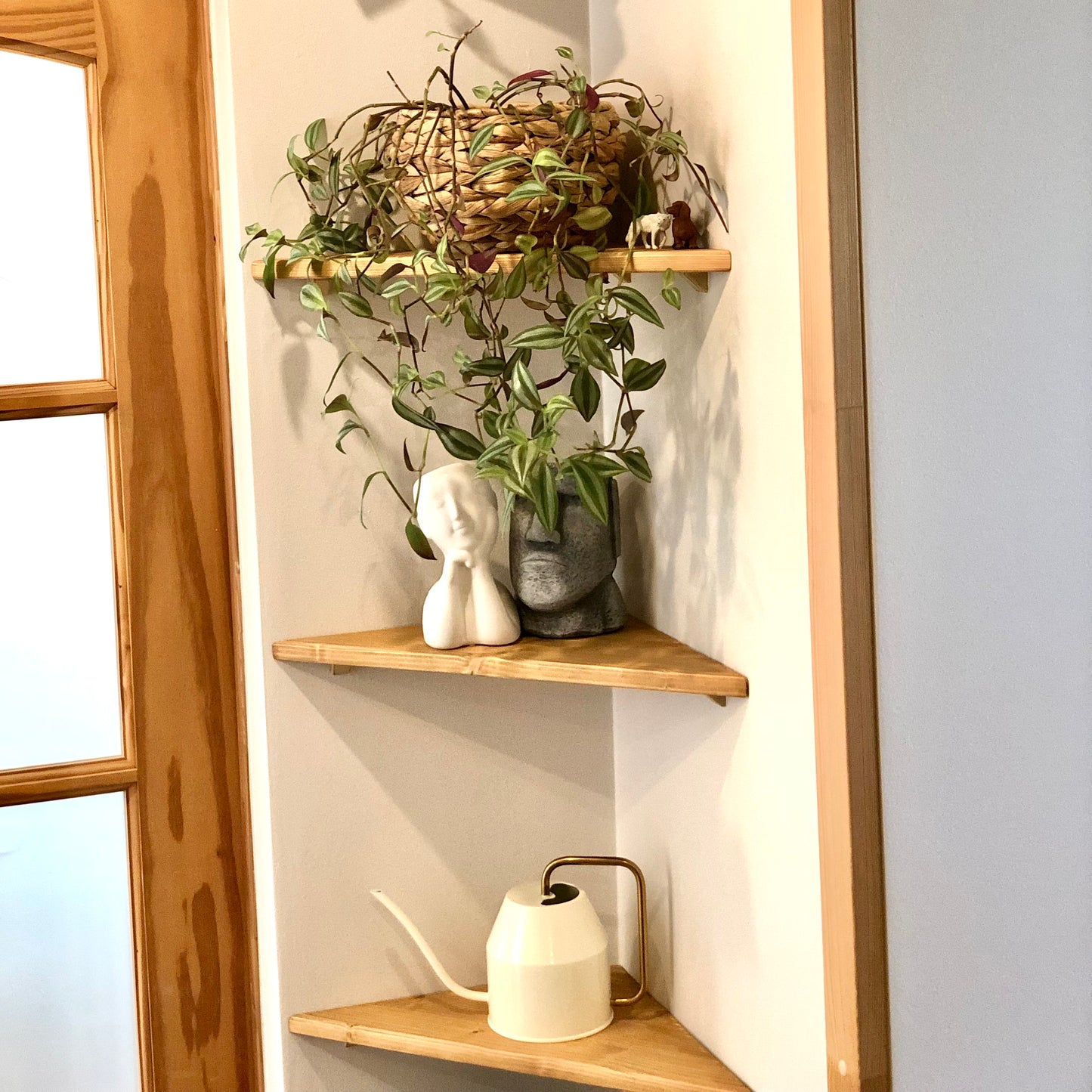 Floating Corner Shelf Storage home Decor Shelves Live Edge