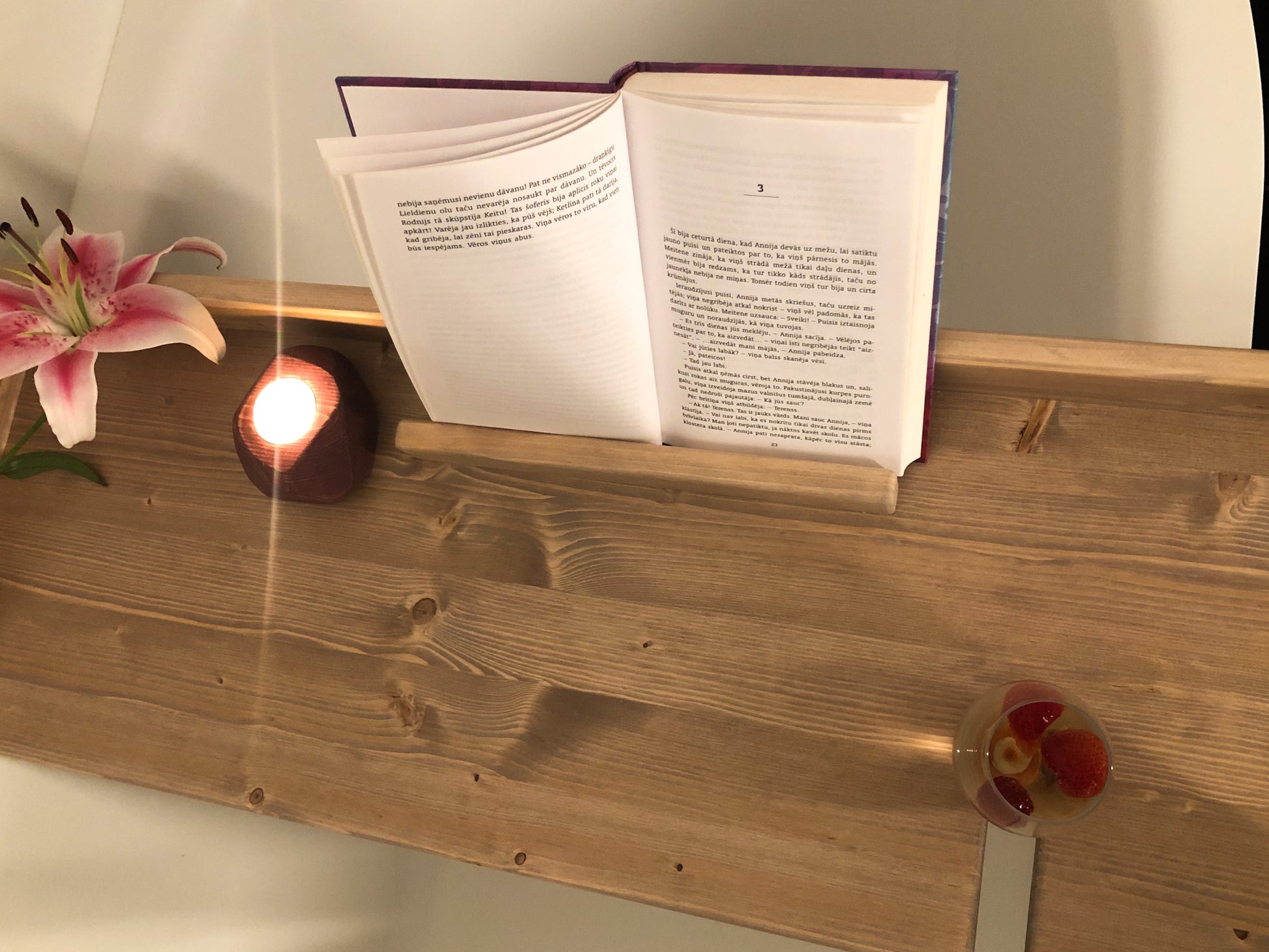 Bath caddy tray for spa handmade