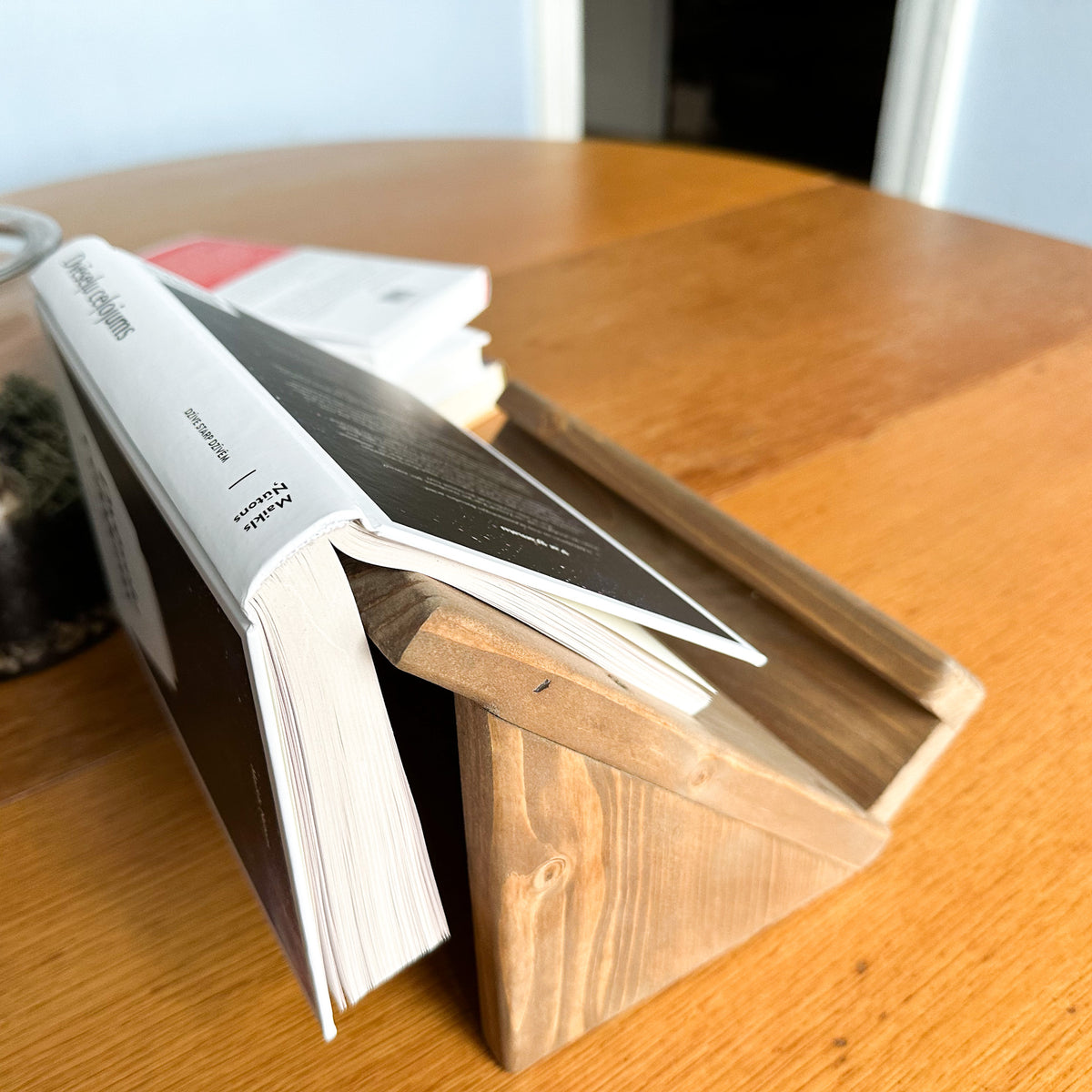 cookbook holder rustic wooden book display