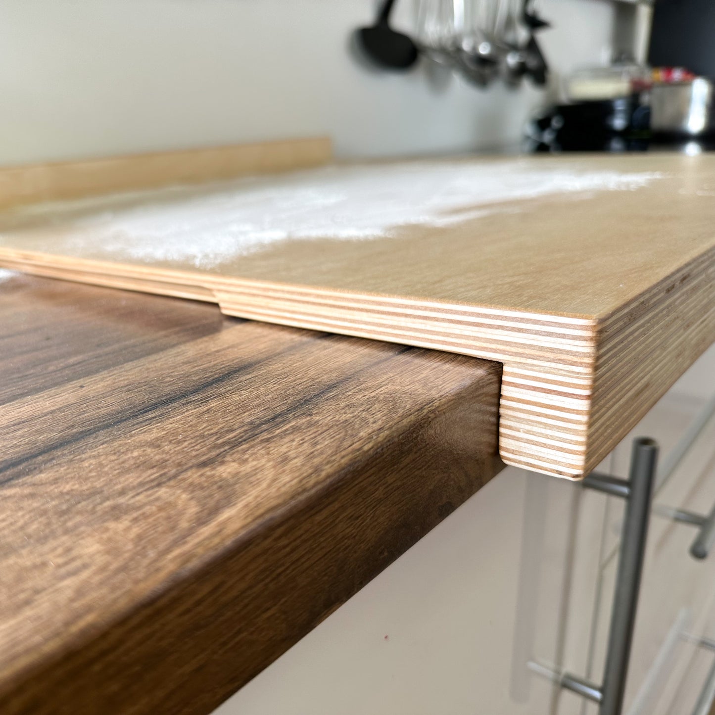 Cooking board with lip for comfortable cooking, perfect for stove cover
