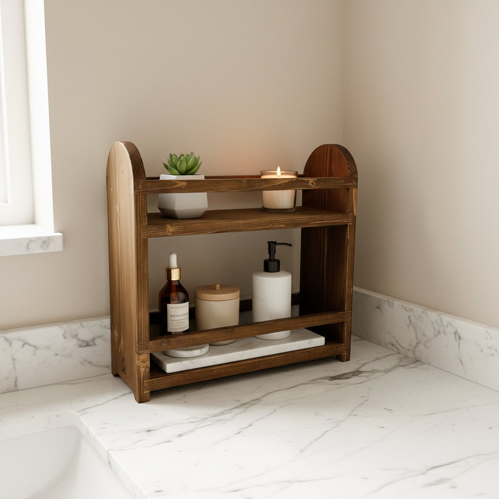 Countertop organiser for kitchen or bathroom