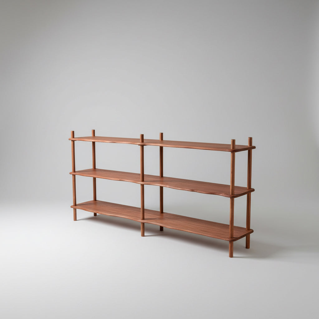 Sculptural bookcase wooden 
