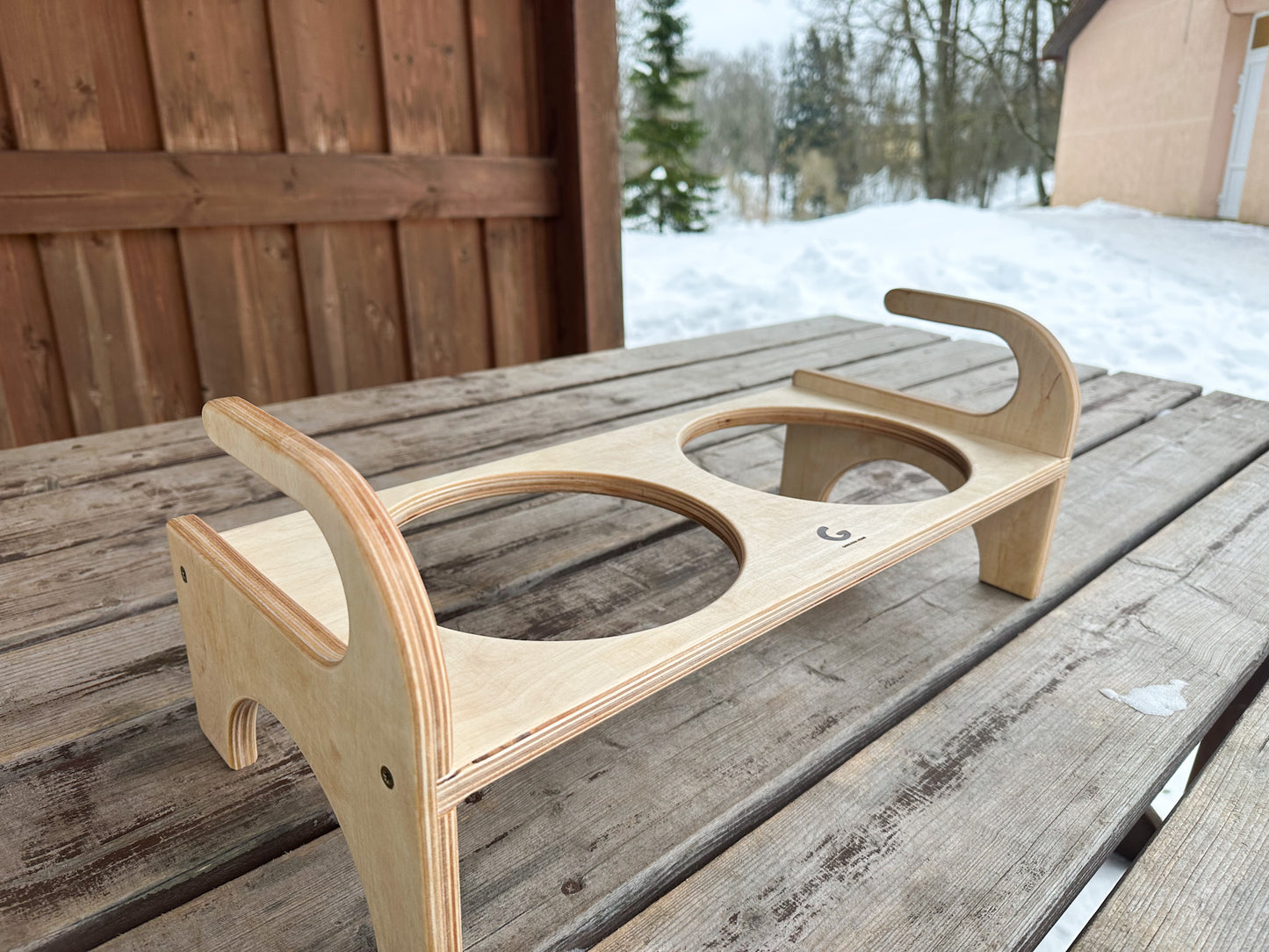 Pet feeding station custom Wooden raised bowl stand for pets