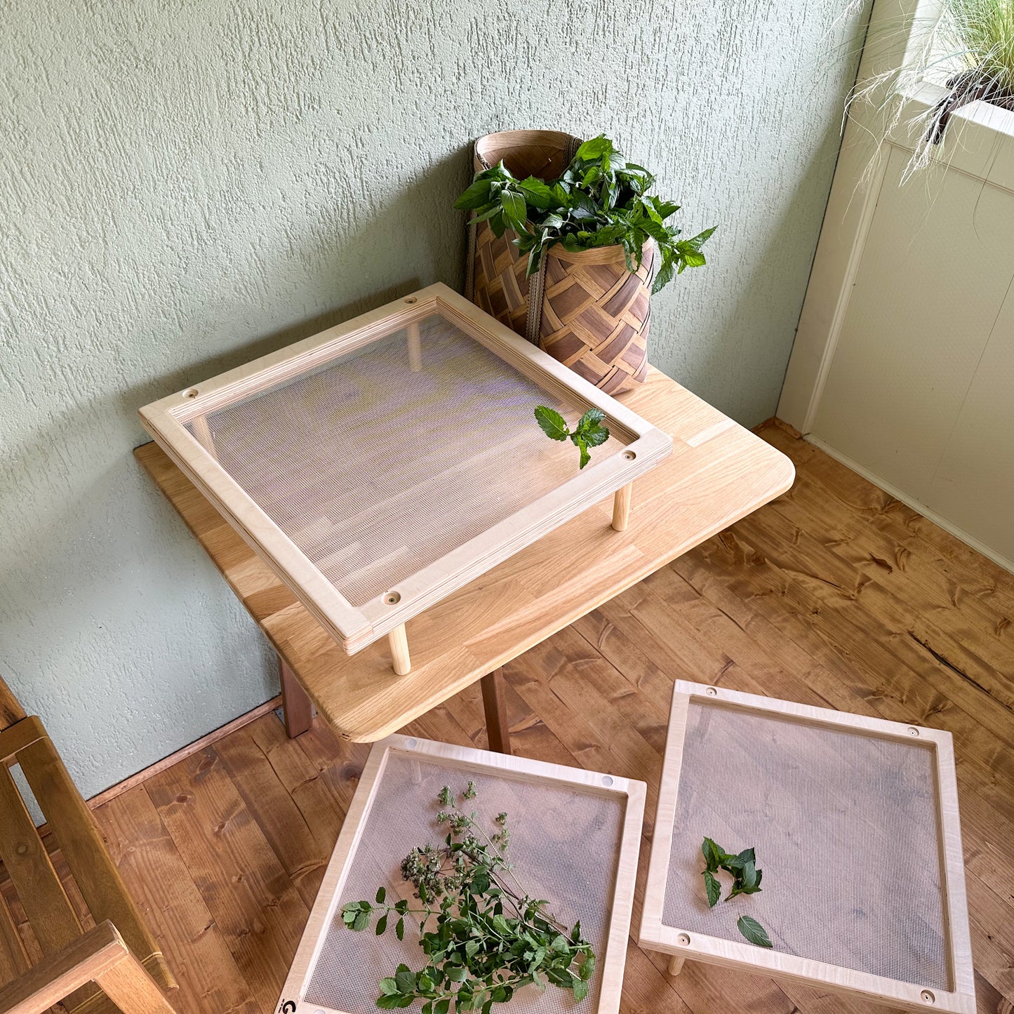 Tējas žāvēšanas statīvs koka saliekams. Tējas žāvētājs veselīga dzīvesveida dāvanai.