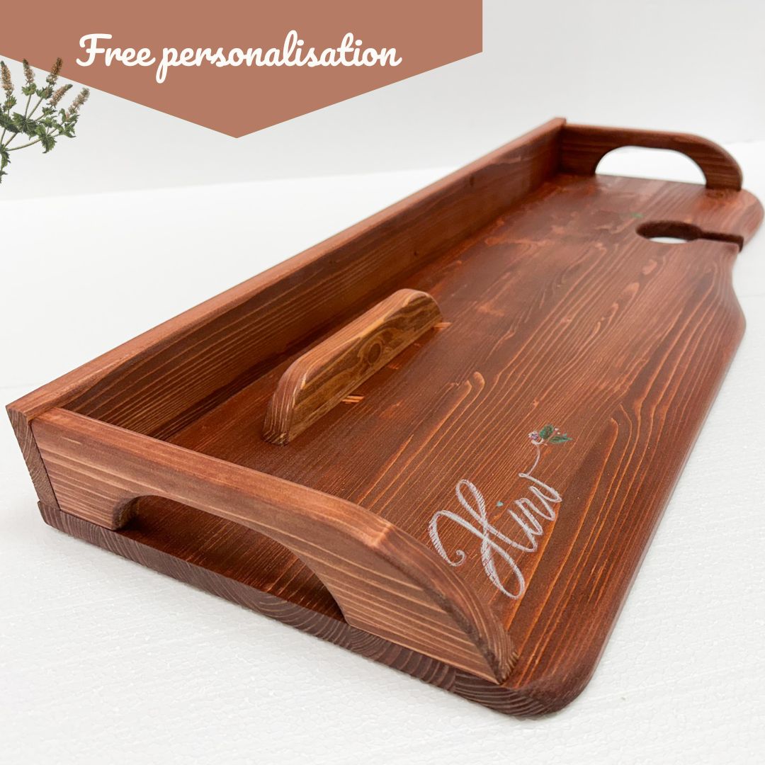 Bathtub caddy wooden bathroom tray for home spa relax rituals self care gift idea Handmade from solid wood with live edge