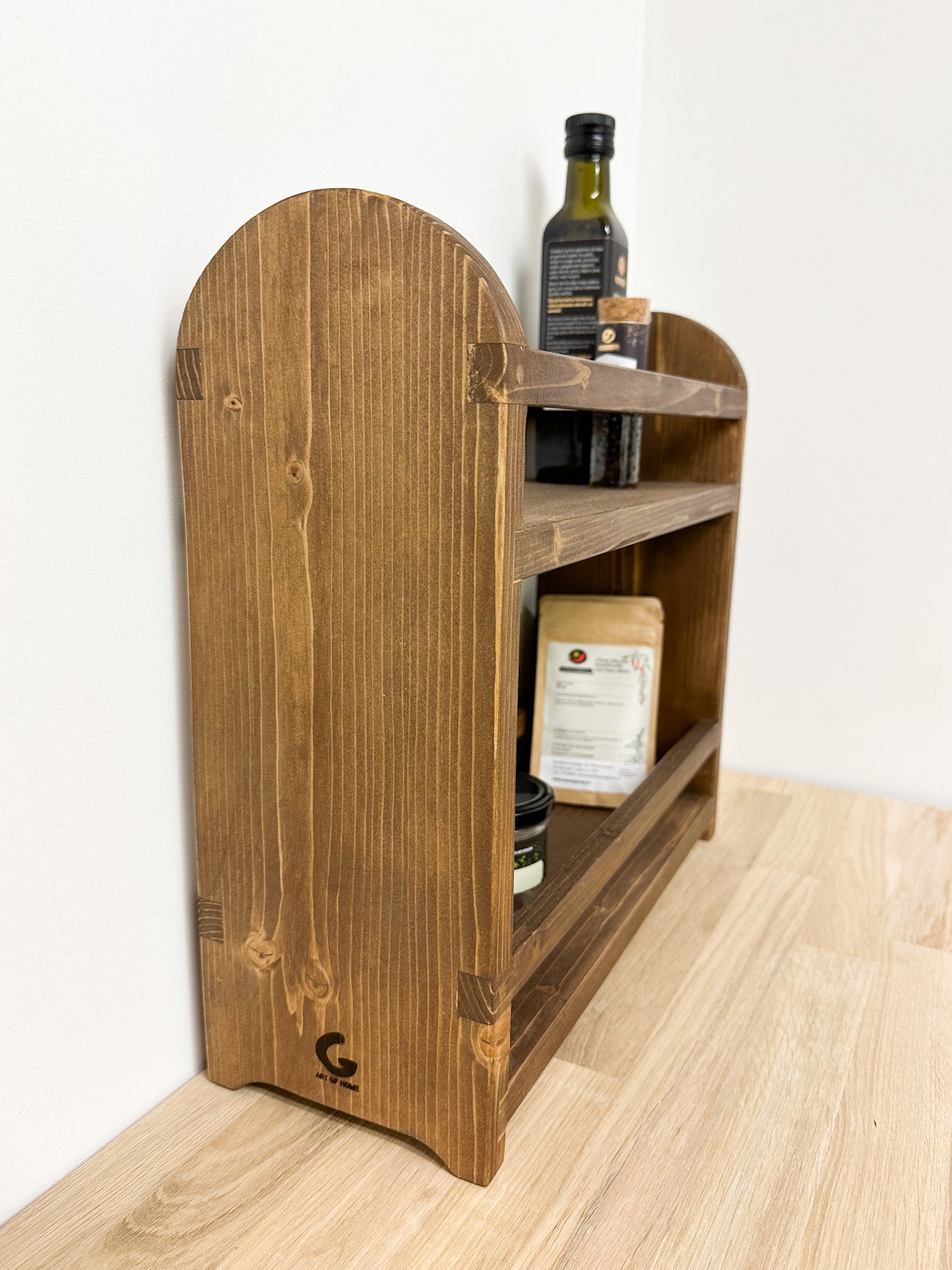 Premium quality handmade countertop shelf
