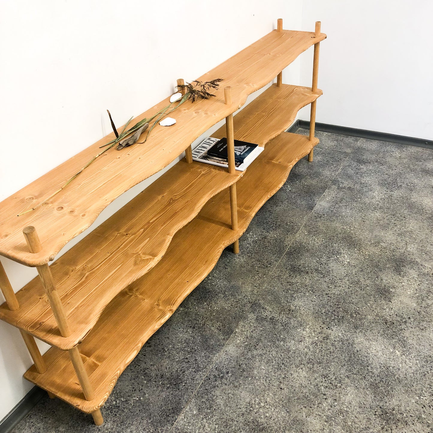 Large Bookcase Japandy Minimalist Shelf Vinyl Record Stand Room divider Home library bookcase Li